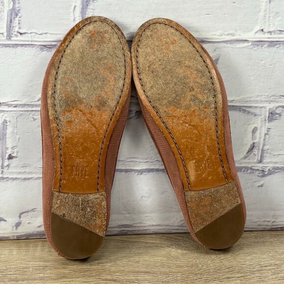 Frye Carson Rosewood Ballet Flats Women's Size 6 Pink Suede Slip On Shoes - Picture 7 of 8